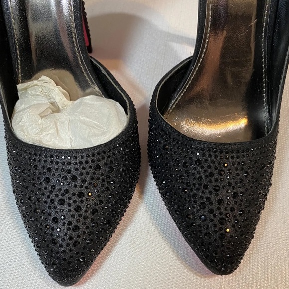 Charlotte Russe Tiara Black Stiletto Rhinestone Heels Size 6 EUC - Picture 4 of 8